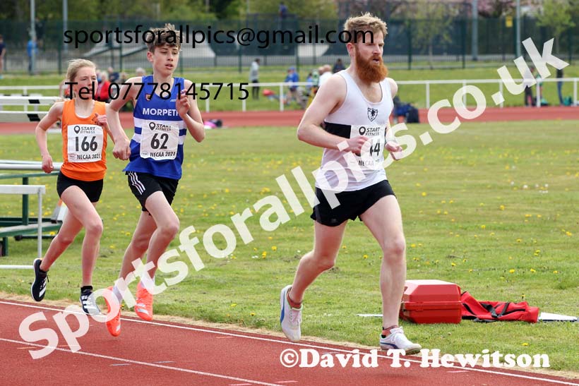 1500 metres, 2021 NECAA Middlesbrough Open Meting, Sunday, May 9th. Photo: David T. Hewitson/Sports for All Pics